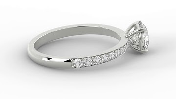 Four-prong Round Diamond Ring in Channel Setting