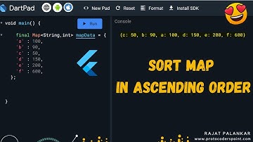Flutter sort map in ascending order by it