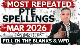 40 Spellings for 79+ Score in PTE Listening Mar 2026 | Edutrainex PTE