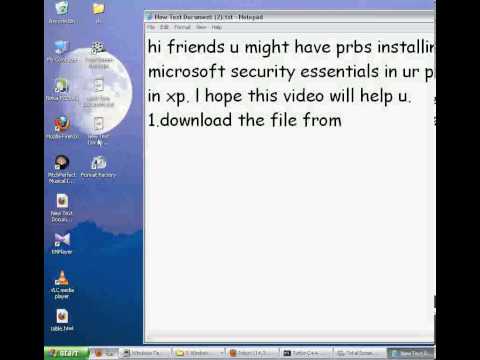 microsoft security essentials(MSI) in xp