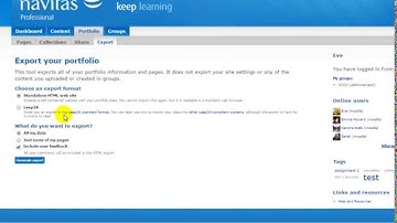 Mahara: Exporting a Profile