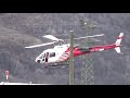 Eurocopter Ecureuil AS350B3 HB-ZNA Air Glaciers landing Sion airport Valais Switzerland 18.02.2021
