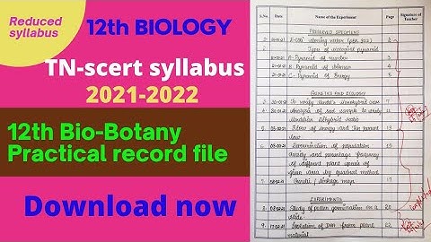 12th Bio-botany practical record file Practical notes #class12 #tnscert Reduced syllabus #recordfile