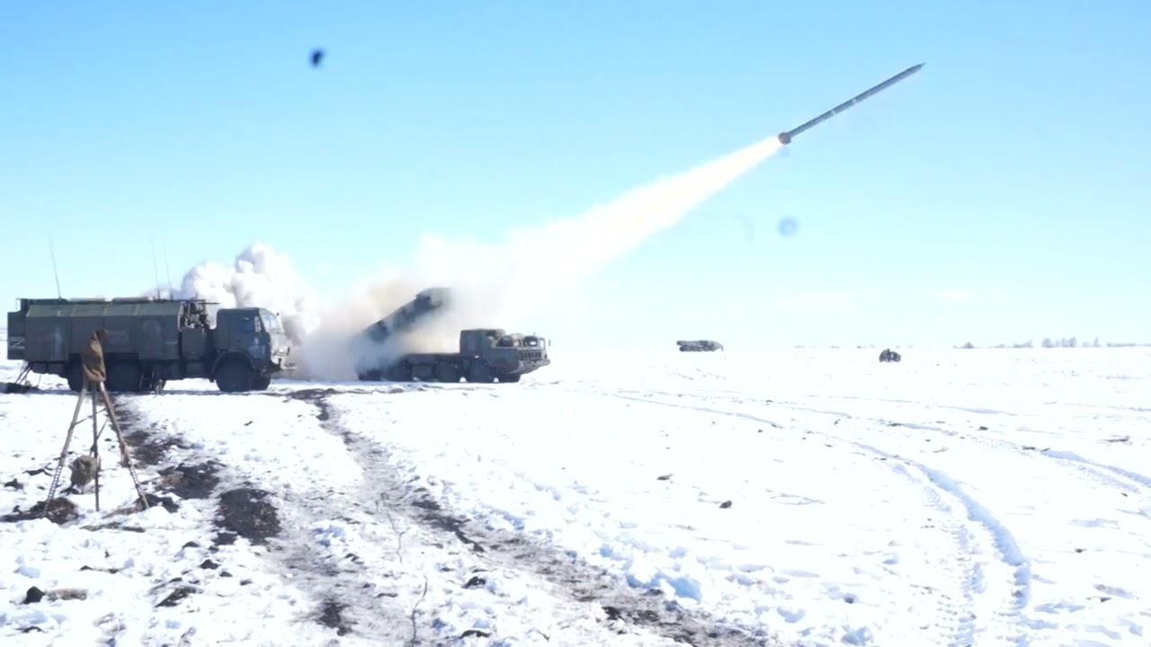 Russian heavy multiple rocket launcher BM-30 Smerch (Tornado) in Kharkov