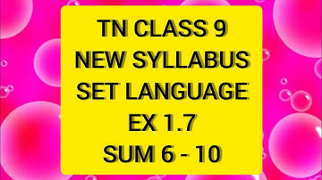 TN Samacheer 9 Maths set Language Ex 1.7 Sums 6 to 10.