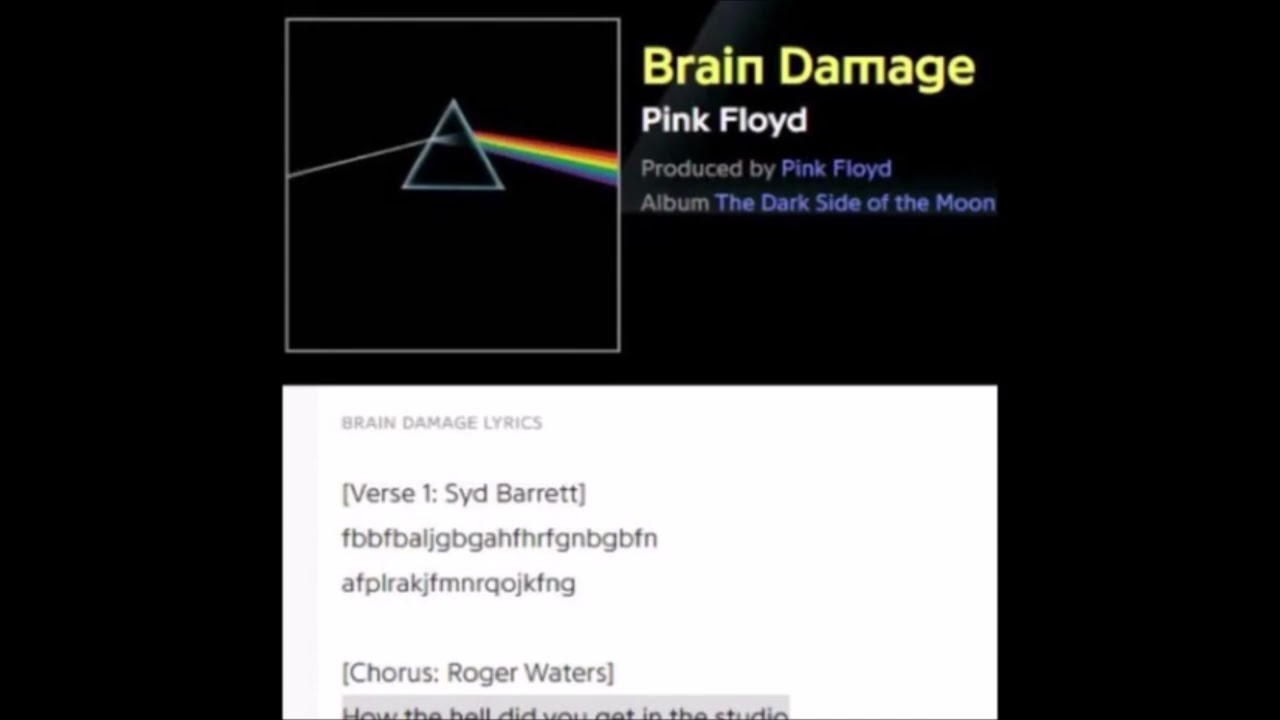 Pink Floyd Brain Damage meme