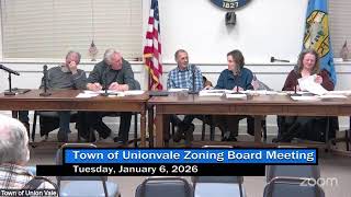 Union Vale Zoning Board of Appeals meeting January 6, 2026