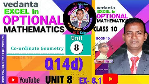Opt class 10 Ex- 8.1 Q14d) | Co-ordinate Geometry | Vedanta excel in maths class 9,10 solutions