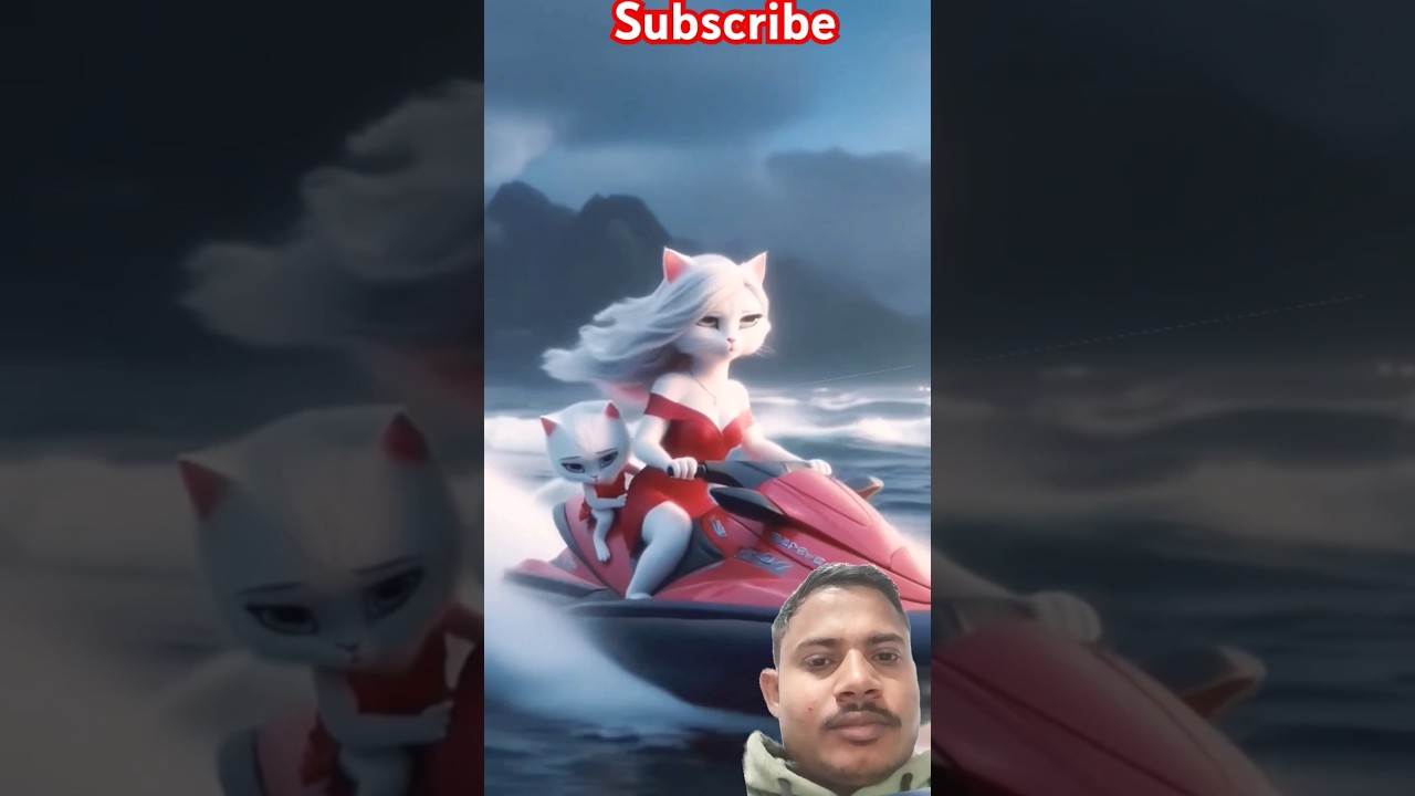 🐱🐱Cute cat and kitten are running away from a giant crab but saved bysharko 