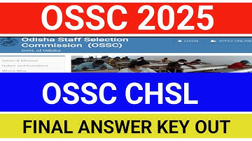 OSSC CHSL FINAL ANSWER KEY 2025