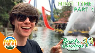 My FIRST EVER Visit to Busch Gardens Tampa Bay! | First Reactions to Montu, Sheikra & More! (Part 1)