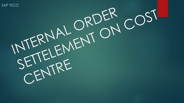 How to do Internal Order settlement (Maintain Allocation Structure, Maintain Profile Internal Order