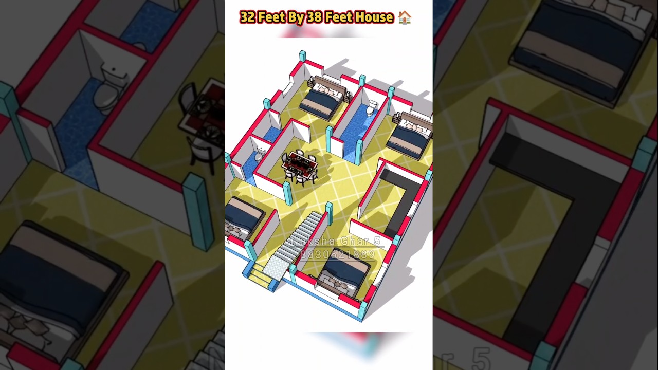 32 Feet By 38 Feet House Plan 