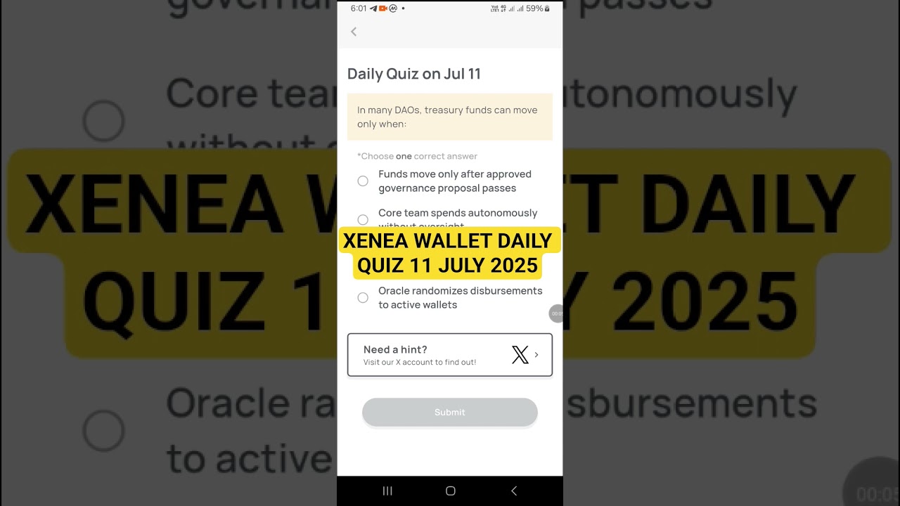 XENEA WALLET DAILY QUIZ 11 JULY 2025 