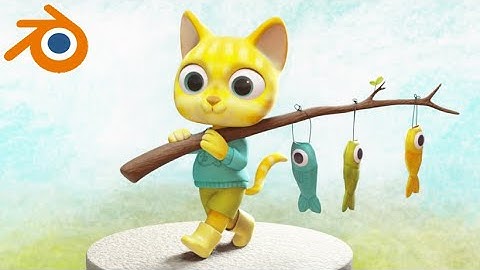Rigged cartoon cat model in Blender (demo)