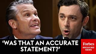 BRUTAL: Jon Ossoff Brings The Receipts To Read Hegseth's Own Claims About Iran War Right Back To Him