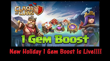 1 Gem Boost!! Clash Of Clans Holiday Christmas New Update! - Gameplay