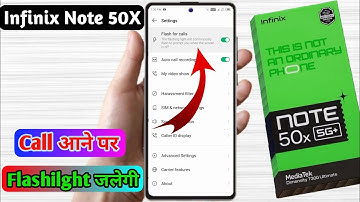 Infinix note 50x 5g incoming call flashlight setting kaise on kare | infinix note 50x call on light