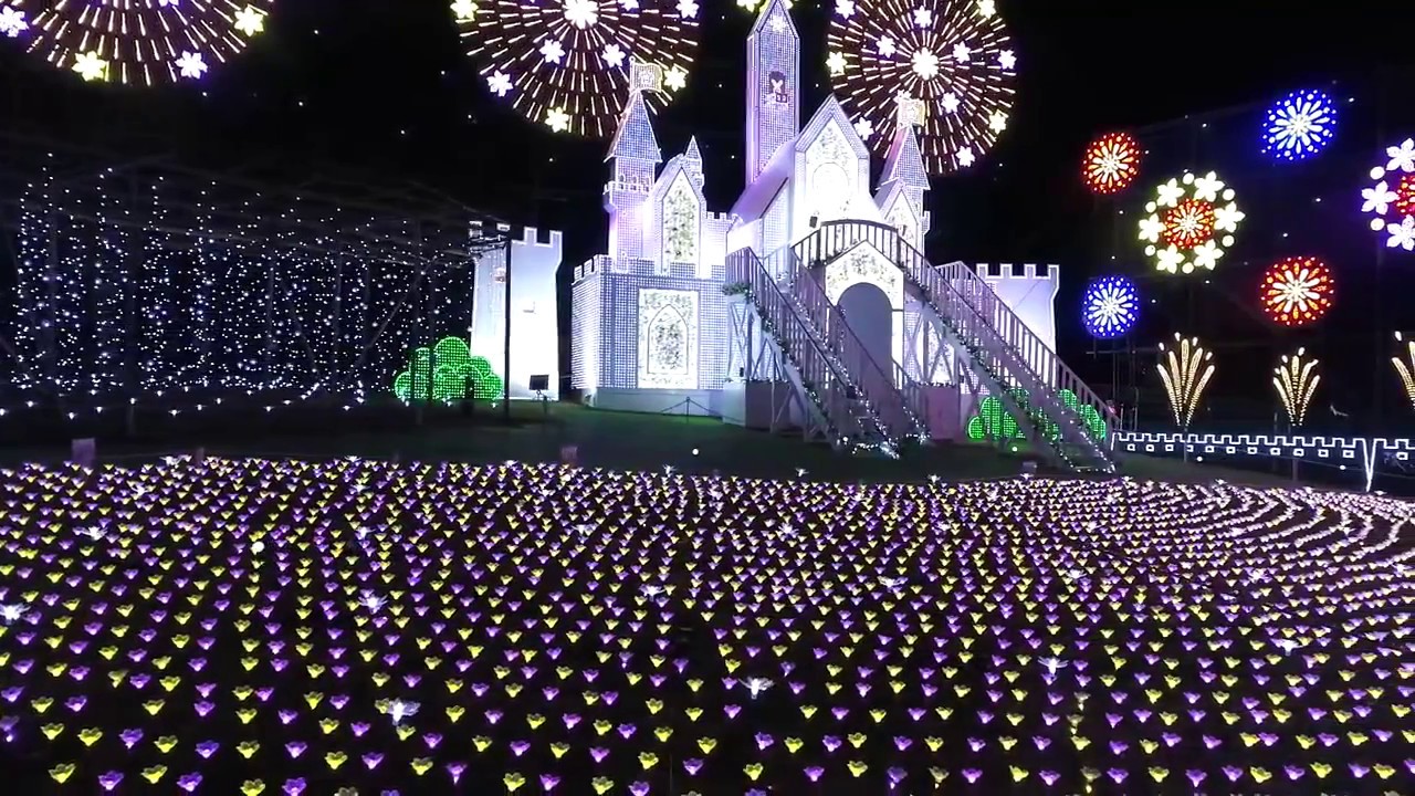 Beautiful Japan】幻想的なイルミネーション from sky. Where is here