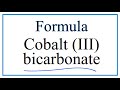 Cobalt Bicarbonate Chemistry Concepts