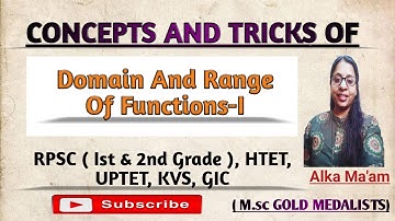 Rpsc 1st and 2nd grade maths online classes || Htet Pgt Maths Classes || Range & Domain Of Function