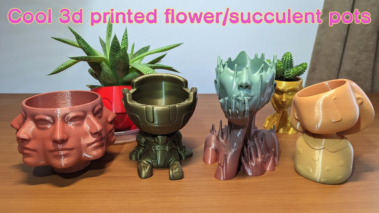 Cool 3d printed succulent pots - YouTube