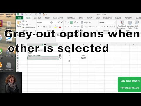 Grey-out options when other is selected in Excel