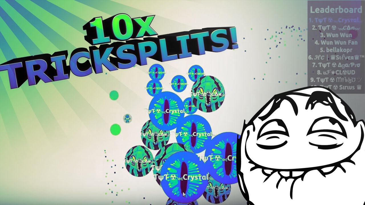 10x TRICKSPLITS?! IN 1 GAMEPLAY?! // Agario Gameplay // TYT Agar.io