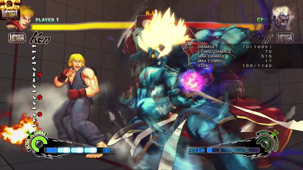 ULTRA STREET FIGHTER IV - Training - Ken Vs. Oni (Hardest) - YouTube