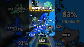 How Many People Use Internet In Your Country? #viral #shorts #mapping #geography #countries #europe