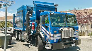 Two Republic Services Garbage Trucks Collecting the Thursday Route in Garden Grove