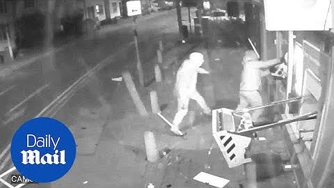 Thieves use gas explosion and a chainsaw to raid a cash machine - Daily Mail