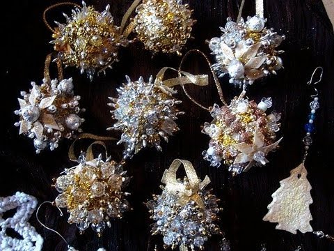 BEADED CHRISTMAS BALL ORNAMENT, diy - YouTube