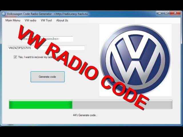 How To Get Volkswagen VW Radio Code for Free Decoder  Polo,Golf,Passat,Bora,Jetta,Transporter - YouTube
