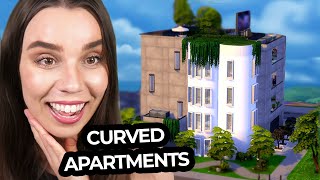 Building a curved apartment complex in The Sims 4