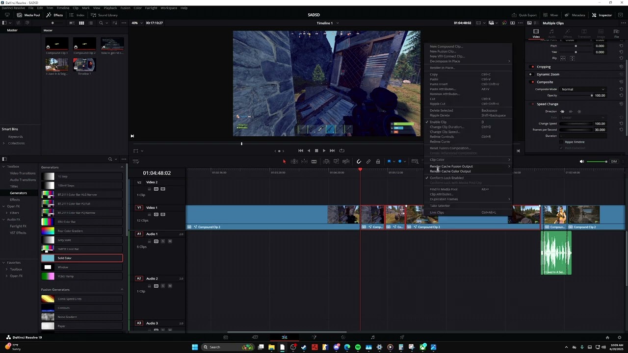 How to Nest Clips in DaVinci Resolve