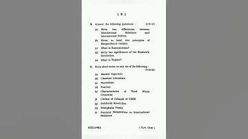 B.A 3rd semester//Political science question paper (CC7) 2022#politicalscience // BU