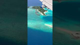 maldives islands view from flight landing /water villa / wow amazing /travel