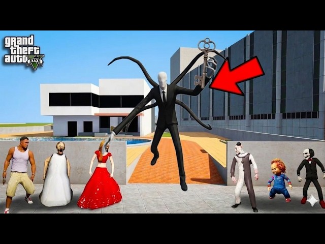 Franklin Shinchan Doraemon Hide and Seek with Slender Man in Gta V in Telugu