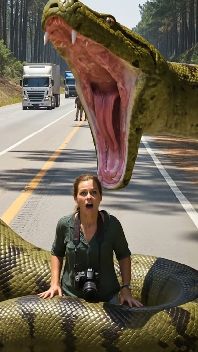 OMG! Giant Anaconda Faces Off With Photographer! 😱 #animals