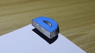 how to draw 3d letter d easy 3d letters drawing