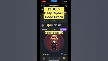 Today Daily cipher code opening 13 july | Hamster Kombat #hamsterkombat #todayciphercode