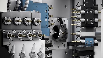 Tornos GT26B Swiss CNC Turning (Animated Working)