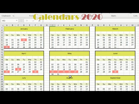 طريقه اعداد تقويم " calendar" بالاكسل بطريقه احترافيه