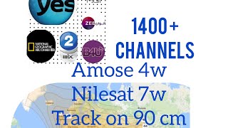 Amose 3/7 4W and Nilesat 7W & Eutelsat 8W  in 90 cm dish Lnb clamping