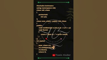Code single inheritance in C++ Language | #tasincoder