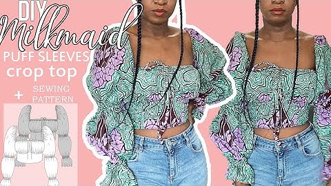 DIY puff sleeves milkmaid crop top| pdf sewing pattern |diy milkmaid crop top tutorial|sew with me