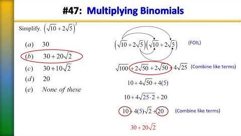 Final Exam Practice Test for Intermediate Algebra (MAT1033C) PART 5 RADICALS