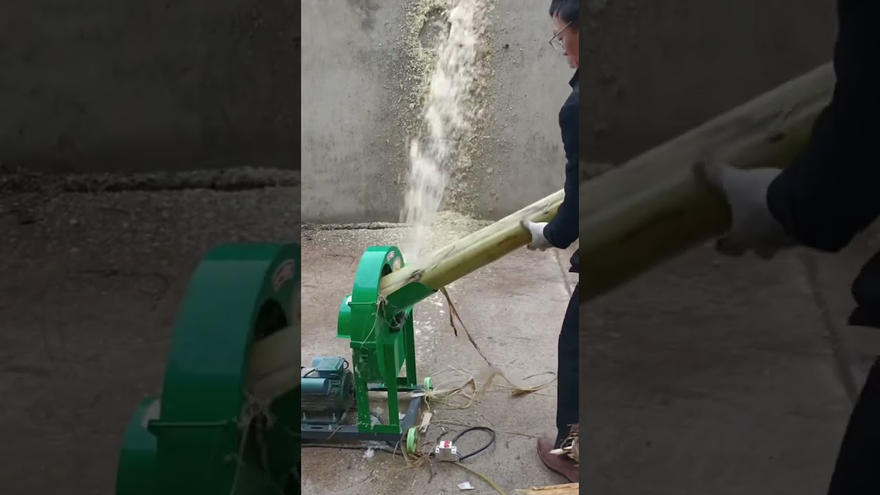 Banana tree crushing cutting chopper machine