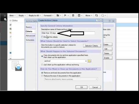 How to create criteria or schedule for mail archive in lotus notes or  IBM notes